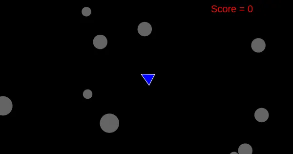 Screenshot of asteroid game