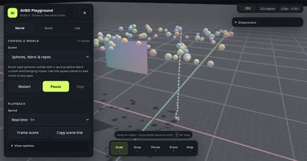 Screenshot of avbd sandbox