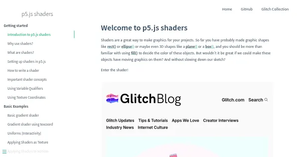 Screenshot of p5js shaders