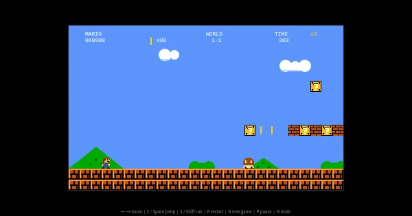 Screenshot of mario game