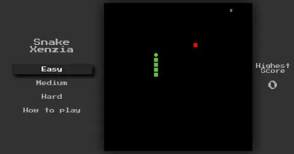 Screenshot of snake xenzia