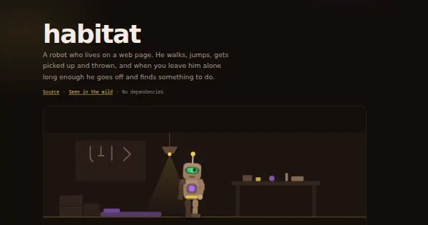 Screenshot of habitat