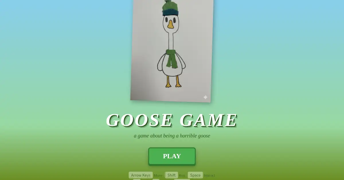 Screenshot of goosegame