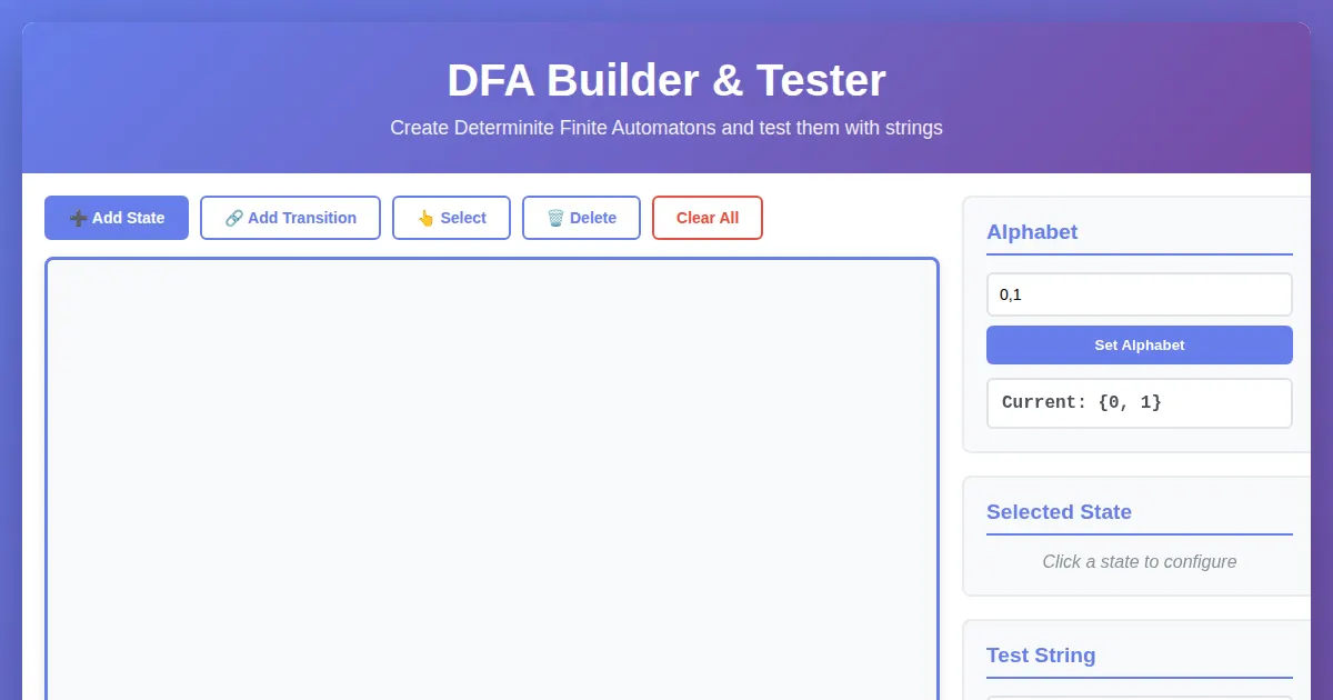 Screenshot of vibe dfa