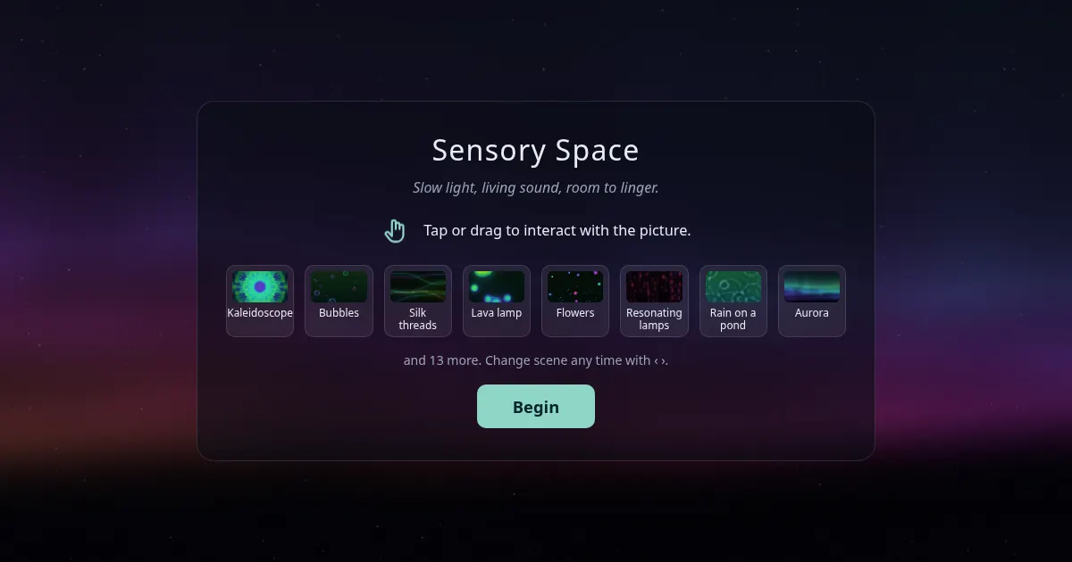Screenshot of sensory space