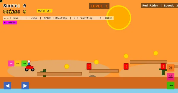 Screenshot of desert stunt rider mobile