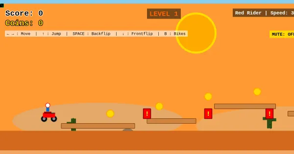 Screenshot of desert stunt rider