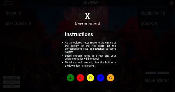 Screenshot of JS Hero