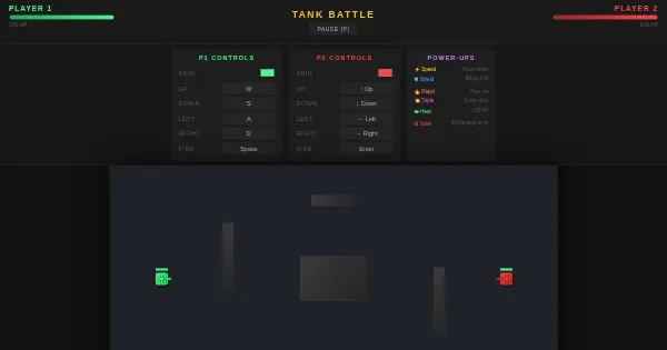 Screenshot of tank battle