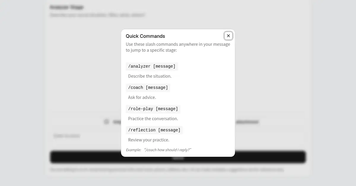 Screenshot of social skill ai coach