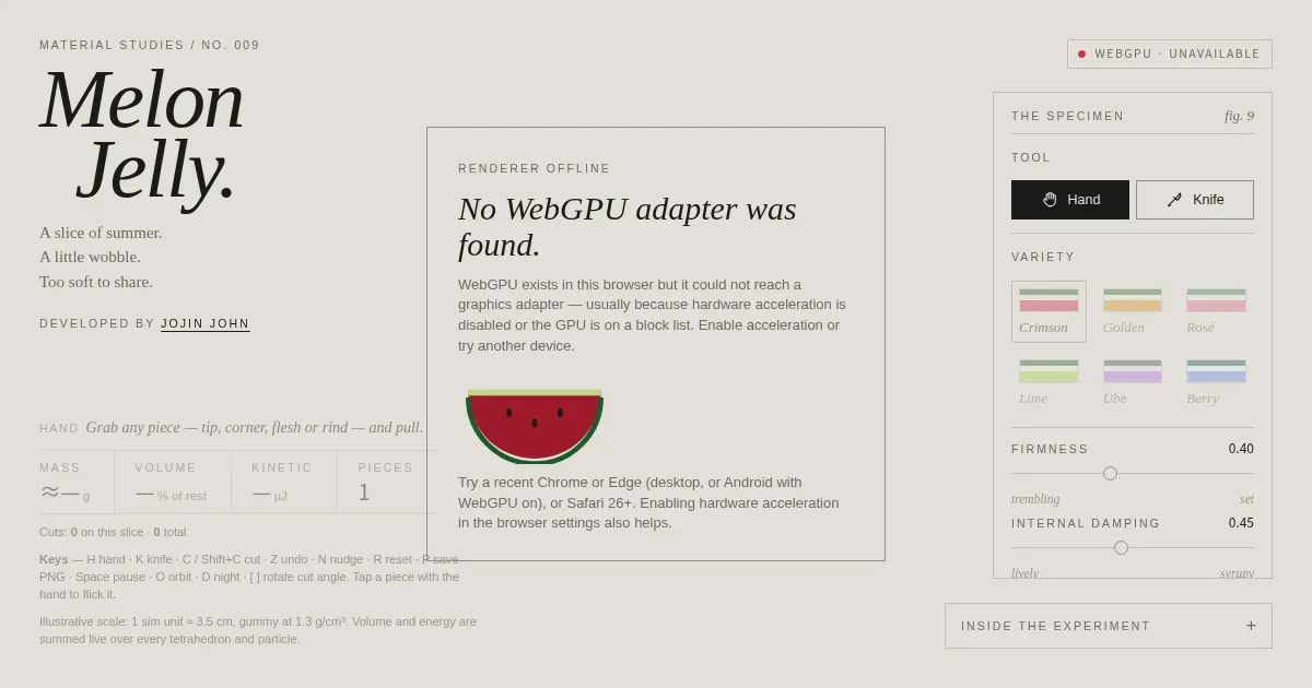 Screenshot of melon jelly webgpu