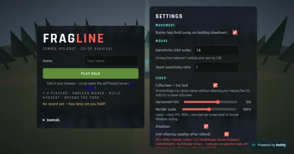 Screenshot of zombie holdout
