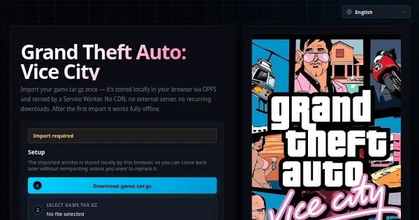 Screenshot of gta vice city wasm