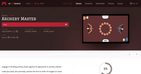 Screenshot of archery master