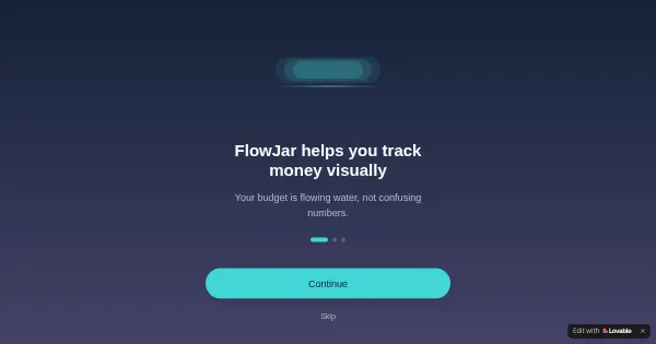 Screenshot of flowjar visual budgeting