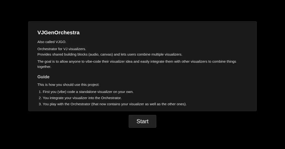 Screenshot of VJGenOrchestra