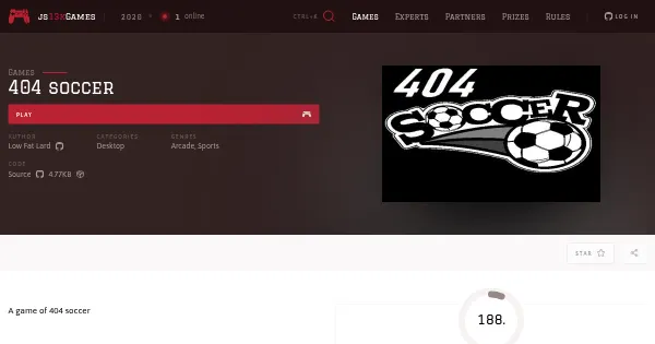Screenshot of 404 soccer