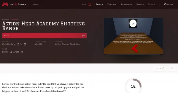 Screenshot of action hero academy shooting range