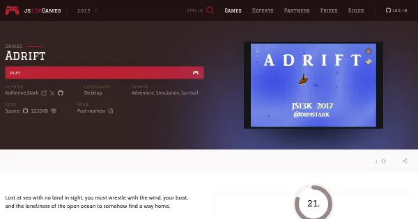 Screenshot of adrift
