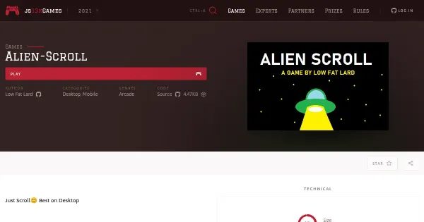 Screenshot of alien scroll