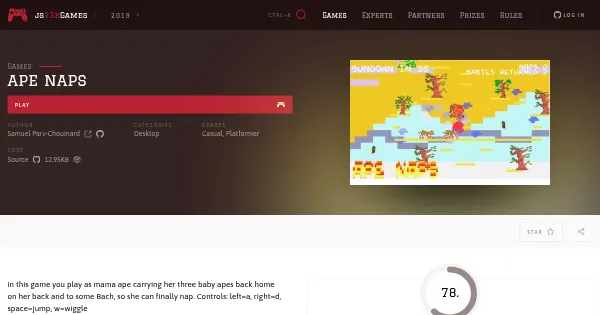 Screenshot of ape naps