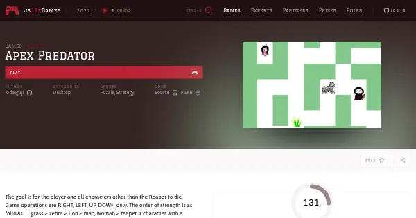 Screenshot of apex predator