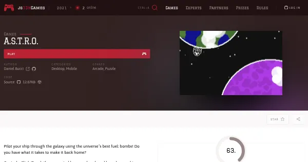 Screenshot of astro