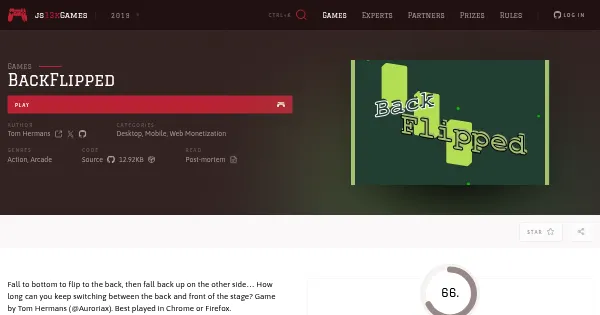 Screenshot of backflipped