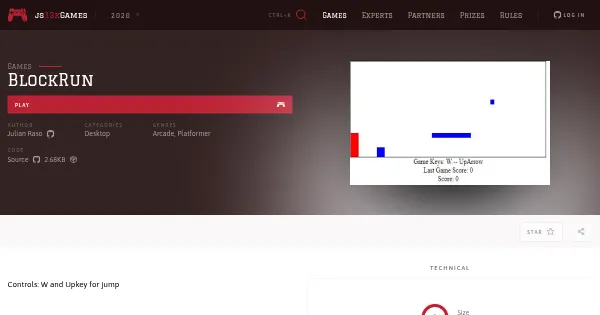 Screenshot of blockrun