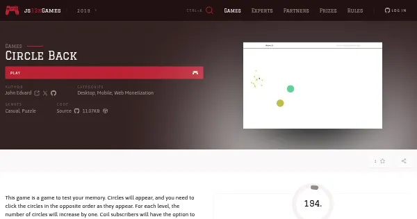 Screenshot of circle back