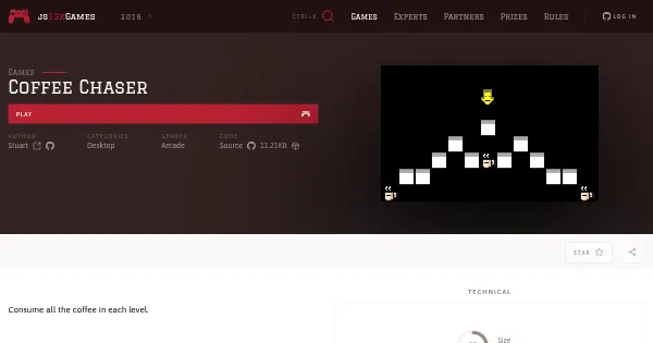 Screenshot of coffee chaser