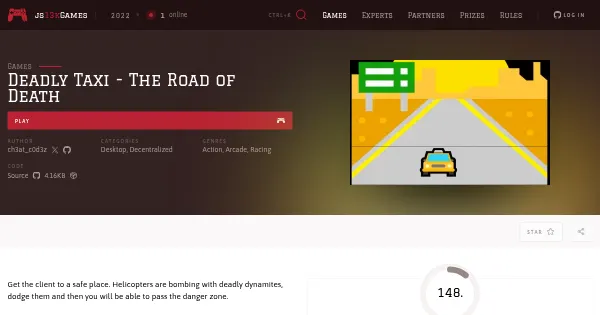 Screenshot of deadly taxi the road of death