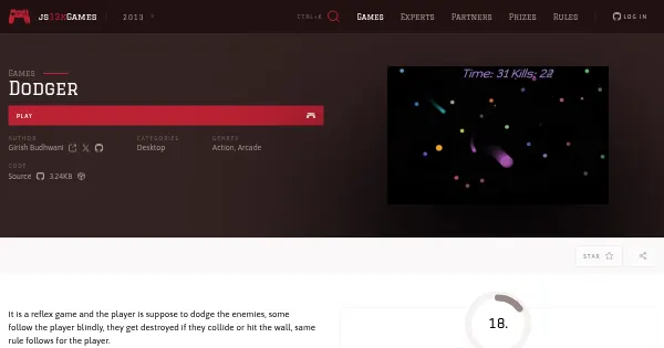 Screenshot of dodger