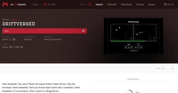 Screenshot of driftversed