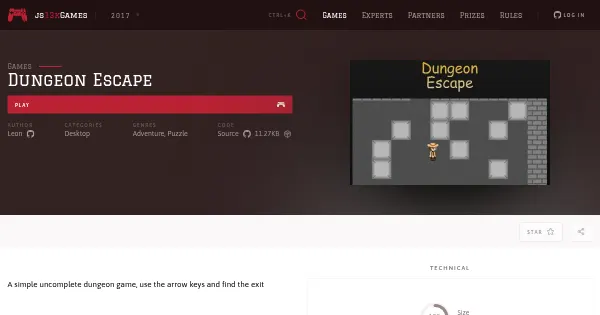 Screenshot of dungeon escape
