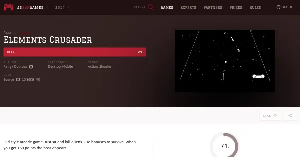 Screenshot of elements crusader