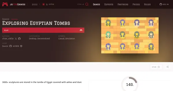 Screenshot of exploring egyptian tombs