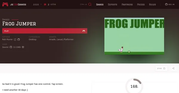 Screenshot of frog jumper