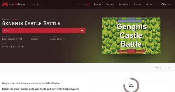 Screenshot of genghis castle battle