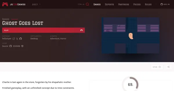 Screenshot of ghost goes lost