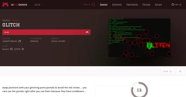 Screenshot of glitch