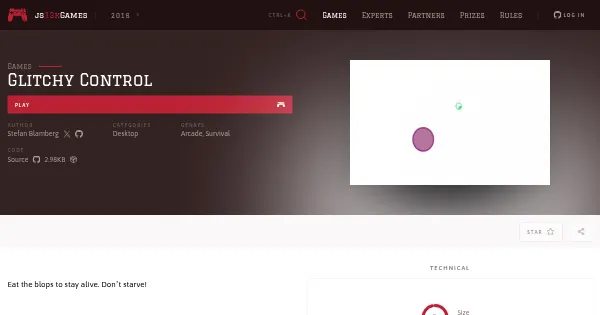 Screenshot of glitchy control