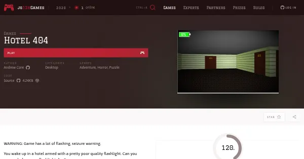 Screenshot of hotel 404