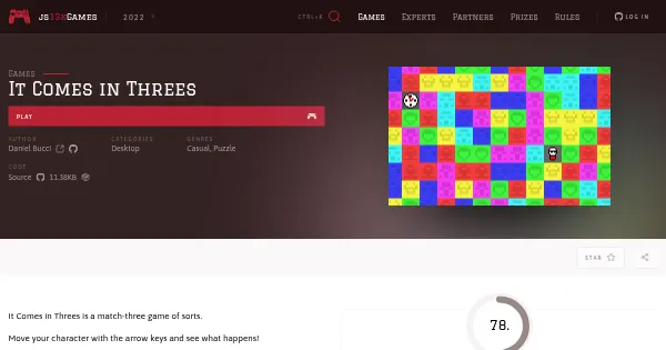 Screenshot of it comes in threes