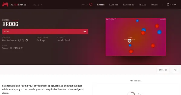 Screenshot of kroog