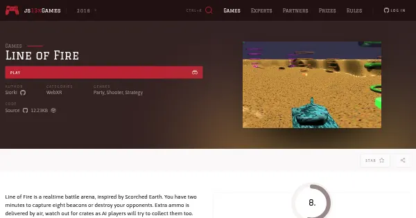 Screenshot of line of fire