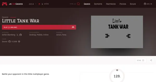Screenshot of little tank war