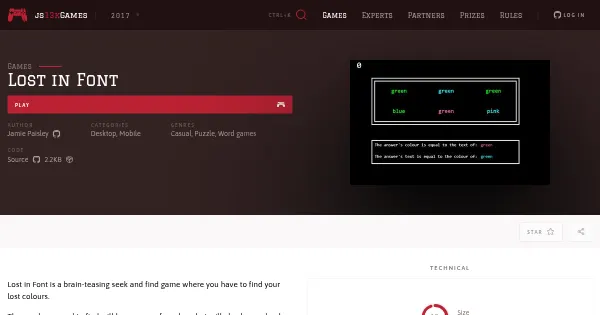 Screenshot of lost in font