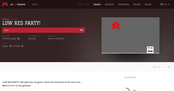 Screenshot of low res party