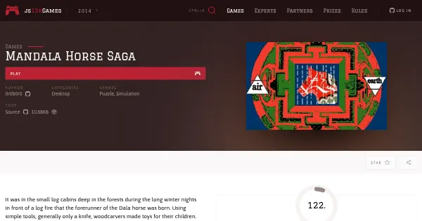 Screenshot of mandala horse saga